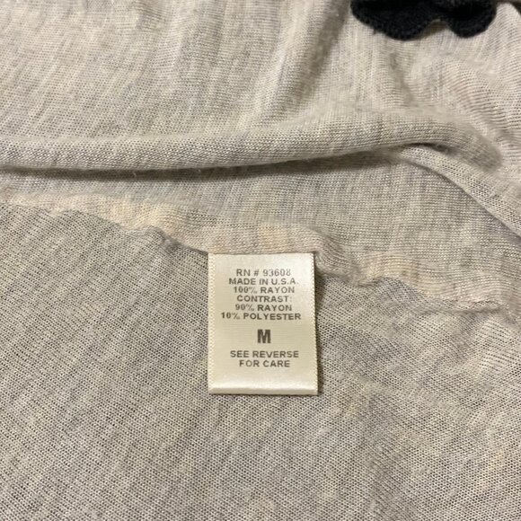 Two Tone Ruffle Cardigan/Jacket Hoodie. Black. Beige. Long Sleeve. Size M. - Picture 7 of 7